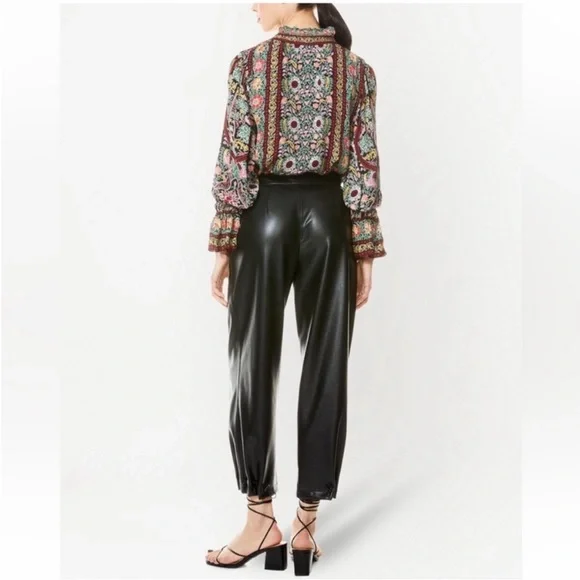 Alice + Olivia Reilly Ruffle Collar Blouse in Floral Pot Blk Multi, NWOT - Picture 4 of 8